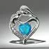 Sterling Silver Blue Opal Mother and Child Pendant