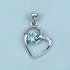 Sterling Silver Blue Topaz Heart Pendant