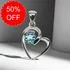 Sterling Silver Blue Topaz Heart Pendant [Sale]