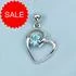 Sterling Silver Blue Topaz Heart Pendant [Sale]