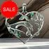 Sterling Silver Caring Hands Heart Pendant with Emerald CZ [Sale]