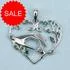 Sterling Silver Caring Hands Heart Pendant with Emerald CZ [Sale]