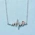 Sterling Silver and Rose Gold Heartbeat Necklace