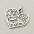 Sterling Silver Lovebirds Heart Pendant