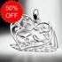 Sterling Silver Lovebirds Heart Pendant [Sale]