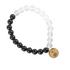 Black Obsidian and Quartz Yin Yang Charm Bracelet