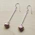 Sterling Silver & Rose Gold Heart Drop Earrings