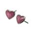 Sterling Silver Pink Enamel Heart Stud Earrings