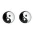 Sterling Silver Yin Yang Stud Earrings