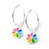 Sterling Silver Chakra Daisy Hoop Earrings