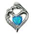 Sterling Silver Blue Opal Mother and Child Pendant