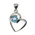 Sterling Silver Blue Topaz Heart Pendant