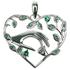 Sterling Silver Caring Hands Heart Pendant with Emerald CZ