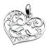 Sterling Silver Lovebirds Heart Pendant