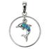 Sterling Silver Blue Opal Dolphin Pendant