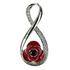Sterling Silver Red Poppy Infinity Pendant