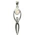 Sterling Silver Rainbow Moonstone Full Moon Goddess Pendant