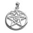 Sterling Silver Rainbow Moonstone Triple Moon Pentacle Pendant