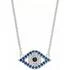 Sterling Silver CZ Evil Eye Necklace