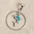 Sterling Silver Blue Opal Dolphin Pendant