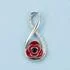 Sterling Silver Red Poppy Infinity Pendant