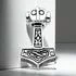 Peter Stone Sterling Silver Thor's Hammer Pendant