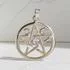 Sterling Silver Rainbow Moonstone Triple Moon Pentacle Pendant