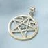 Sterling Silver Rainbow Moonstone Triple Moon Pentacle Pendant