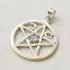 Sterling Silver Rainbow Moonstone Triple Moon Pentacle Pendant
