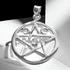 Sterling Silver Rainbow Moonstone Triple Moon Pentacle Pendant