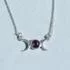 Sterling Silver Amethyst Triple Moon Necklace