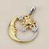 Sterling Silver and Gold Moon, Sun & Stars Pendant