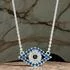 Sterling Silver CZ Evil Eye Necklace