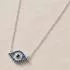 Sterling Silver CZ Evil Eye Necklace