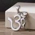 Peter Stone Sterling Silver Rainbow Moonstone Aum Pendant