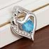 Sterling Silver Blue Opal Mother and Child Pendant