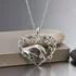 Sterling Silver Caring Hands Heart Pendant with Emerald CZ [Sale]