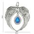 Sterling Silver Blue Opal Angel Wings Pendant