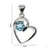 Sterling Silver Blue Topaz Heart Pendant