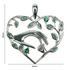 Sterling Silver Caring Hands Heart Pendant with Emerald CZ