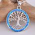 Sterling Silver Blue Opal Tree of Life Pendant