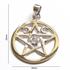 Sterling Silver Rainbow Moonstone Triple Moon Pentacle Pendant