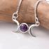 Sterling Silver Amethyst Triple Moon Necklace