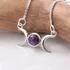 Sterling Silver Amethyst Triple Moon Necklace