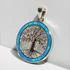 Sterling Silver Blue Opal Tree of Life Pendant