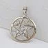 Sterling Silver Rainbow Moonstone Triple Moon Pentacle Pendant